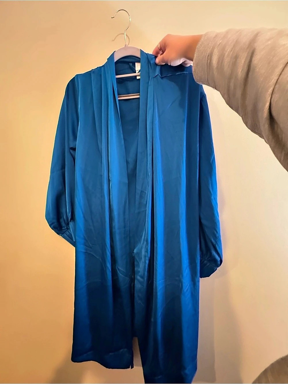 Jones New York Lightweight Blue Duster Coat Size M/L Like New